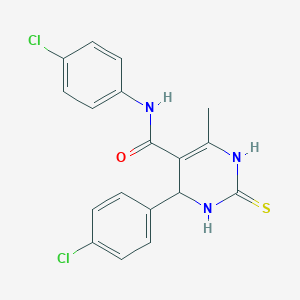 molecular formula C18H15Cl2N3OS B5057835 N,4-bis(4-chlorophenyl)-6-methyl-2-thioxo-1,2,3,4-tetrahydro-5-pyrimidinecarboxamide 