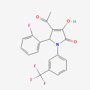 molecular formula C19H13F4NO3 B5057843 4-acetyl-5-(2-fluorophenyl)-3-hydroxy-1-[3-(trifluoromethyl)phenyl]-1,5-dihydro-2H-pyrrol-2-one 