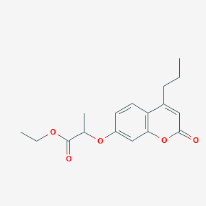 molecular formula C17H20O5 B5057849 ethyl 2-[(2-oxo-4-propyl-2H-chromen-7-yl)oxy]propanoate 