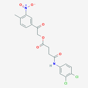 molecular formula C19H16Cl2N2O6 B5057865 2-(4-methyl-3-nitrophenyl)-2-oxoethyl 4-[(3,4-dichlorophenyl)amino]-4-oxobutanoate 