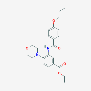 molecular formula C23H28N2O5 B505787 Ethyl 4-(4-morpholinyl)-3-[(4-propoxybenzoyl)amino]benzoate 