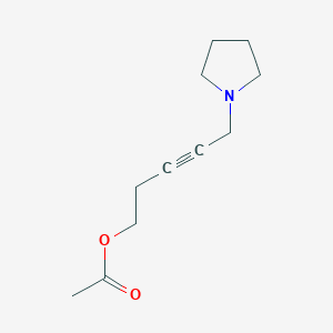molecular formula C11H17NO2 B5057877 5-(1-pyrrolidinyl)-3-pentyn-1-yl acetate 