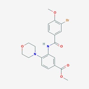 molecular formula C20H21BrN2O5 B505789 Methyl 3-[(3-bromo-4-methoxybenzoyl)amino]-4-(4-morpholinyl)benzoate CAS No. 892204-82-9