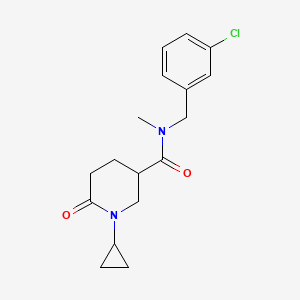 molecular formula C17H21ClN2O2 B5057891 N-(3-chlorobenzyl)-1-cyclopropyl-N-methyl-6-oxo-3-piperidinecarboxamide 
