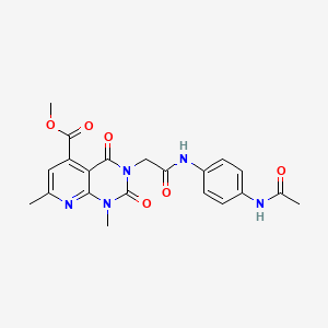 molecular formula C21H21N5O6 B5057895 methyl 3-(2-{[4-(acetylamino)phenyl]amino}-2-oxoethyl)-1,7-dimethyl-2,4-dioxo-1,2,3,4-tetrahydropyrido[2,3-d]pyrimidine-5-carboxylate 