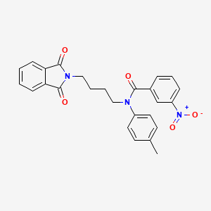 molecular formula C26H23N3O5 B5057919 N-[4-(1,3-dioxo-1,3-dihydro-2H-isoindol-2-yl)butyl]-N-(4-methylphenyl)-3-nitrobenzamide 