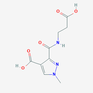molecular formula C9H11N3O5 B5057922 3-{[(2-carboxyethyl)amino]carbonyl}-1-methyl-1H-pyrazole-4-carboxylic acid 