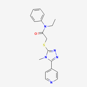 molecular formula C18H19N5OS B5057929 N-ethyl-2-{[4-methyl-5-(4-pyridinyl)-4H-1,2,4-triazol-3-yl]thio}-N-phenylacetamide 