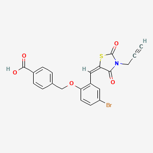 4-[(4-bromo-2-{[2,4-dioxo-3-(2-propyn-1-yl)-1,3-thiazolidin-5-ylidene]methyl}phenoxy)methyl]benzoic acid