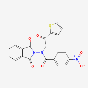 molecular formula C21H13N3O6S B5057948 N-(1,3-dioxo-1,3-dihydro-2H-isoindol-2-yl)-4-nitro-N-[2-oxo-2-(2-thienyl)ethyl]benzamide 
