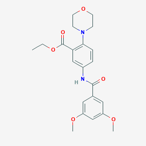 molecular formula C22H26N2O6 B505795 Ethyl 5-[(3,5-dimethoxybenzoyl)amino]-2-(4-morpholinyl)benzoate 
