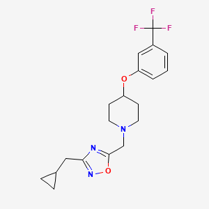 molecular formula C19H22F3N3O2 B5057965 1-{[3-(cyclopropylmethyl)-1,2,4-oxadiazol-5-yl]methyl}-4-[3-(trifluoromethyl)phenoxy]piperidine 
