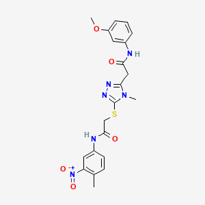 molecular formula C21H22N6O5S B5057976 2-[(5-{2-[(3-methoxyphenyl)amino]-2-oxoethyl}-4-methyl-4H-1,2,4-triazol-3-yl)thio]-N-(4-methyl-3-nitrophenyl)acetamide 