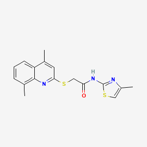 molecular formula C17H17N3OS2 B5057980 2-[(4,8-dimethyl-2-quinolinyl)thio]-N-(4-methyl-1,3-thiazol-2-yl)acetamide 