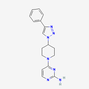 molecular formula C17H19N7 B5057982 4-[4-(4-phenyl-1H-1,2,3-triazol-1-yl)-1-piperidinyl]-2-pyrimidinamine trifluoroacetate 
