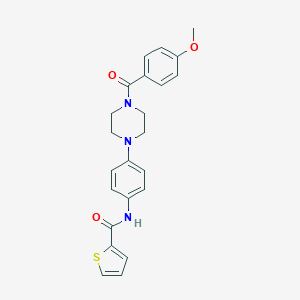 molecular formula C23H23N3O3S B505801 N-{4-[4-(4-methoxybenzoyl)-1-piperazinyl]phenyl}-2-thiophenecarboxamide 