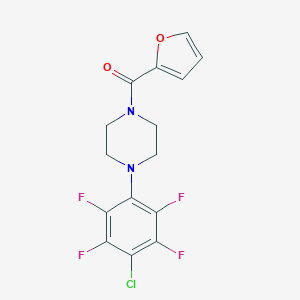 molecular formula C15H11ClF4N2O2 B505802 1-(4-Chloro-2,3,5,6-tetrafluorophenyl)-4-(2-furoyl)piperazine 