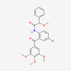 molecular formula C25H24BrNO6 B5058035 N-[4-bromo-2-(3,4,5-trimethoxybenzoyl)phenyl]-2-methoxy-2-phenylacetamide 