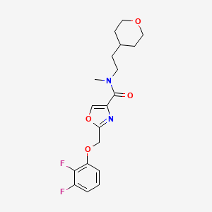 molecular formula C19H22F2N2O4 B5058070 2-[(2,3-difluorophenoxy)methyl]-N-methyl-N-[2-(tetrahydro-2H-pyran-4-yl)ethyl]-1,3-oxazole-4-carboxamide 