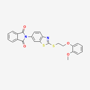 molecular formula C24H18N2O4S2 B5058080 2-(2-{[2-(2-methoxyphenoxy)ethyl]thio}-1,3-benzothiazol-6-yl)-1H-isoindole-1,3(2H)-dione 