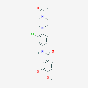molecular formula C21H24ClN3O4 B505809 N-[4-(4-acetylpiperazin-1-yl)-3-chlorophenyl]-3,4-dimethoxybenzamide 