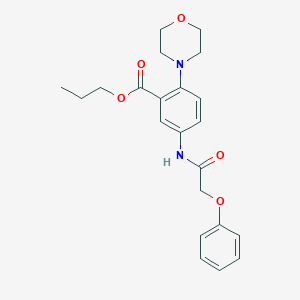 molecular formula C22H26N2O5 B505810 Propyl 2-(4-morpholinyl)-5-[(phenoxyacetyl)amino]benzoate 