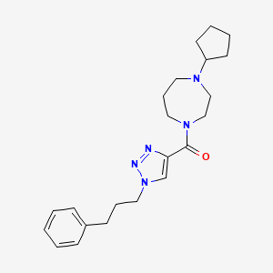 molecular formula C22H31N5O B5058108 1-cyclopentyl-4-{[1-(3-phenylpropyl)-1H-1,2,3-triazol-4-yl]carbonyl}-1,4-diazepane 