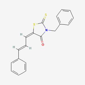 molecular formula C19H15NOS2 B5058114 3-benzyl-5-(3-phenyl-2-propen-1-ylidene)-2-thioxo-1,3-thiazolidin-4-one 