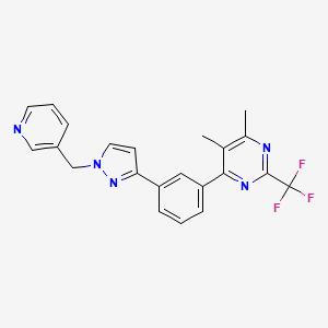 molecular formula C22H18F3N5 B5058128 4,5-dimethyl-6-{3-[1-(3-pyridinylmethyl)-1H-pyrazol-3-yl]phenyl}-2-(trifluoromethyl)pyrimidine 