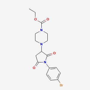 molecular formula C17H20BrN3O4 B5058130 ethyl 4-[1-(4-bromophenyl)-2,5-dioxo-3-pyrrolidinyl]-1-piperazinecarboxylate CAS No. 331759-83-2