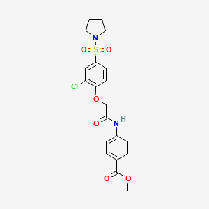 molecular formula C20H21ClN2O6S B5058142 methyl 4-({[2-chloro-4-(1-pyrrolidinylsulfonyl)phenoxy]acetyl}amino)benzoate 