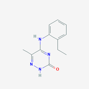 molecular formula C12H14N4O B5058149 5-[(2-ethylphenyl)amino]-6-methyl-1,2,4-triazin-3(2H)-one 