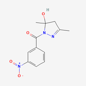 molecular formula C12H13N3O4 B5058162 3,5-dimethyl-1-(3-nitrobenzoyl)-4,5-dihydro-1H-pyrazol-5-ol 