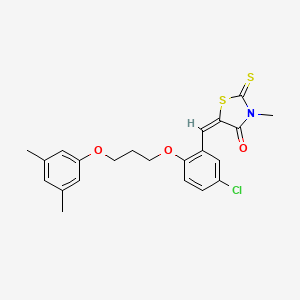 molecular formula C22H22ClNO3S2 B5058165 5-{5-chloro-2-[3-(3,5-dimethylphenoxy)propoxy]benzylidene}-3-methyl-2-thioxo-1,3-thiazolidin-4-one 