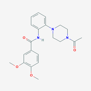 molecular formula C21H25N3O4 B505818 N-[2-(4-acetylpiperazin-1-yl)phenyl]-3,4-dimethoxybenzamide 