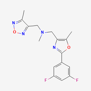 molecular formula C16H16F2N4O2 B5058180 1-[2-(3,5-difluorophenyl)-5-methyl-1,3-oxazol-4-yl]-N-methyl-N-[(4-methyl-1,2,5-oxadiazol-3-yl)methyl]methanamine 