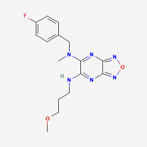 molecular formula C16H19FN6O2 B5058184 N-(4-fluorobenzyl)-N'-(3-methoxypropyl)-N-methyl[1,2,5]oxadiazolo[3,4-b]pyrazine-5,6-diamine 
