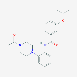 molecular formula C22H27N3O3 B505820 N-[2-(4-acetyl-1-piperazinyl)phenyl]-3-isopropoxybenzamide 