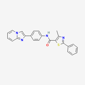 molecular formula C24H18N4OS B5058216 N-(4-imidazo[1,2-a]pyridin-2-ylphenyl)-4-methyl-2-phenyl-1,3-thiazole-5-carboxamide CAS No. 6146-31-2