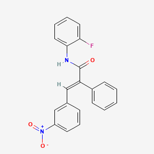molecular formula C21H15FN2O3 B5058256 N-(2-fluorophenyl)-3-(3-nitrophenyl)-2-phenylacrylamide 