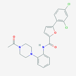 molecular formula C23H21Cl2N3O3 B505826 N-[2-(4-acetylpiperazin-1-yl)phenyl]-5-(2,4-dichlorophenyl)furan-2-carboxamide 
