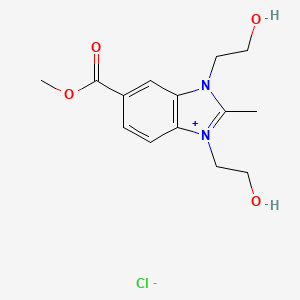 molecular formula C14H19ClN2O4 B5058260 1,3-bis(2-hydroxyethyl)-5-(methoxycarbonyl)-2-methyl-1H-3,1-benzimidazol-3-ium chloride 