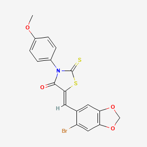 molecular formula C18H12BrNO4S2 B5058291 5-[(6-bromo-1,3-benzodioxol-5-yl)methylene]-3-(4-methoxyphenyl)-2-thioxo-1,3-thiazolidin-4-one 
