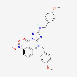 molecular formula C25H24N6O5 B5058293 N,N'-bis(4-methoxybenzyl)-1-(2-nitrobenzoyl)-1H-1,2,4-triazole-3,5-diamine 