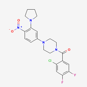 1-(2-chloro-4,5-difluorobenzoyl)-4-[4-nitro-3-(1-pyrrolidinyl)phenyl]piperazine