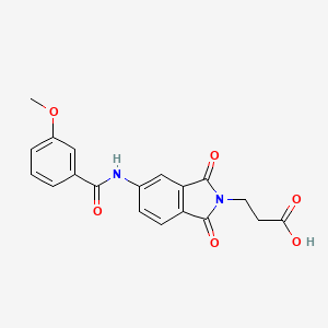molecular formula C19H16N2O6 B5058308 3-{5-[(3-methoxybenzoyl)amino]-1,3-dioxo-1,3-dihydro-2H-isoindol-2-yl}propanoic acid 