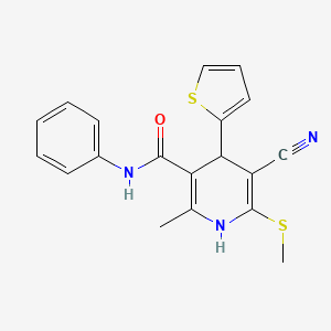 molecular formula C19H17N3OS2 B5058316 5-cyano-2-methyl-6-(methylthio)-N-phenyl-4-(2-thienyl)-1,4-dihydro-3-pyridinecarboxamide 