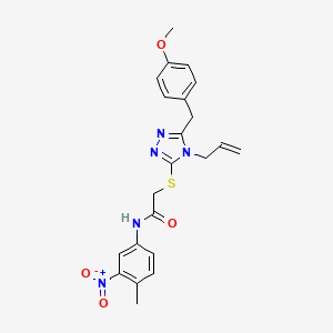 molecular formula C22H23N5O4S B5058320 2-{[4-allyl-5-(4-methoxybenzyl)-4H-1,2,4-triazol-3-yl]thio}-N-(4-methyl-3-nitrophenyl)acetamide 