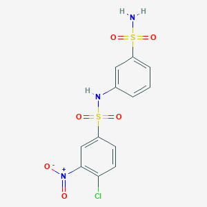 molecular formula C12H10ClN3O6S2 B5058337 N-[3-(aminosulfonyl)phenyl]-4-chloro-3-nitrobenzenesulfonamide 
