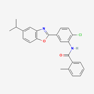 molecular formula C24H21ClN2O2 B5058352 N-[2-chloro-5-(5-isopropyl-1,3-benzoxazol-2-yl)phenyl]-2-methylbenzamide 